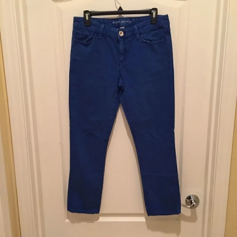 Banana Republic Blue Cropped Skinny Jeans Size 28